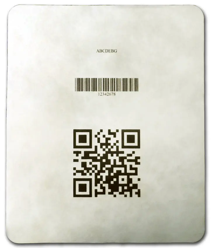 Tyvek Lid with barcode printed by a DoraniX printer