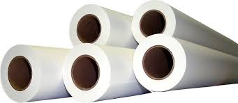 Several rolls of plotter paper in a white background